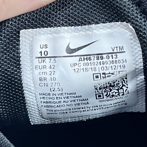 Nike Air Max 270 Women's Size 10 Running Shoes Black White - Picture 9 of 9